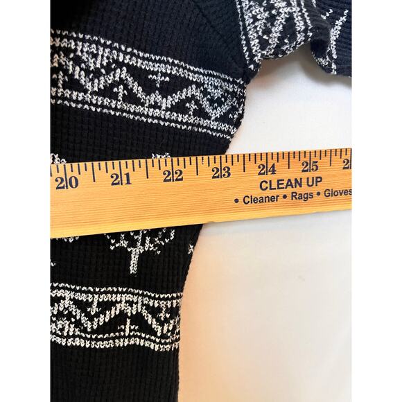 NWT Ivory Ella Women's  XL Black Polar Bear Fairisle Waffle Knit Long Sleeve Top - Picture 5 of 7